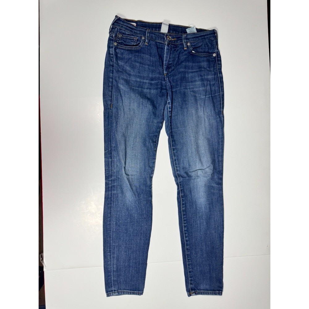 True Religion Super Skinny Jeans Womens 27 Blue Denim Cotton Stretch Mid Rise